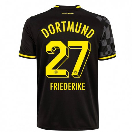 Kandiny Kinder Burczik Friederike #27 Schwarz Auswärtstrikot Trikot 2022/23 T-shirt