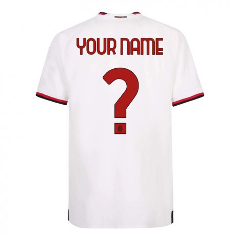 Kandiny Kinder Ihren Namen #0 Weiß Rot Auswärtstrikot Trikot 2022/23 T-shirt