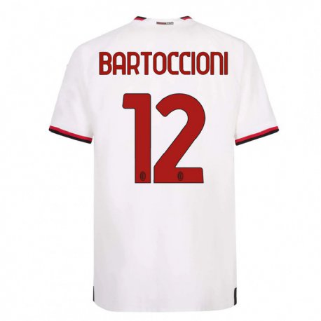 Kandiny Kinder Andrea Bartoccioni #12 Weiß Rot Auswärtstrikot Trikot 2022/23 T-shirt