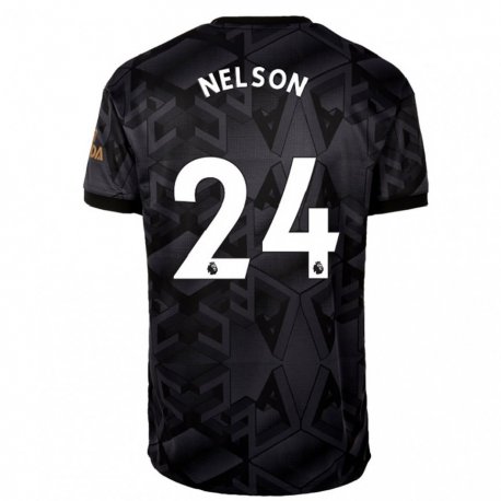 Kandiny Kinder Reiss Nelson #24 Schwarz Grau Auswärtstrikot Trikot 2022/23 T-shirt
