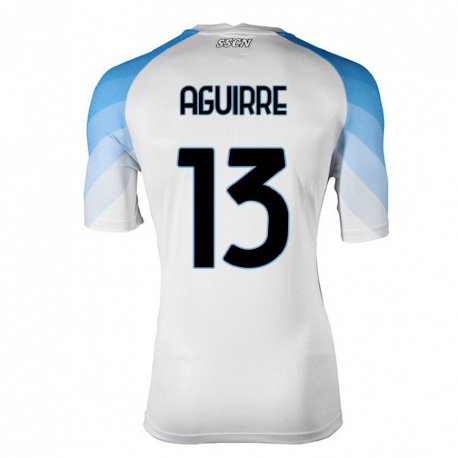Kandiny Kinder Yolanda Aguirre #13 Weiß Himmelblau Auswärtstrikot Trikot 2022/23 T-shirt
