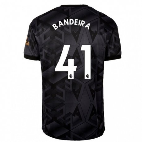 Kandiny Kinder Mauro Bandeira #41 Schwarz Grau Auswärtstrikot Trikot 2022/23 T-shirt