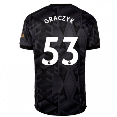 Kandiny Kinder Hubert Graczyk #53 Schwarz Grau Auswärtstrikot Trikot 2022/23 T-shirt