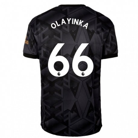 Kandiny Kinder James Olayinka #66 Schwarz Grau Auswärtstrikot Trikot 2022/23 T-shirt