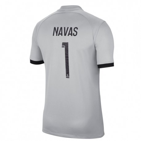 Kandiny Kinder Keylor Navas #1 Grau Auswärtstrikot Trikot 2022/23 T-shirt