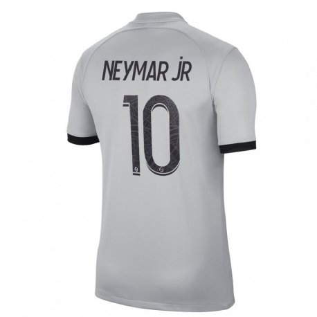 Kandiny Kinder Neymar #10 Grau Auswärtstrikot Trikot 2022/23 T-shirt