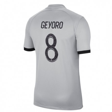 Kandiny Kinder Grace Geyoro #8 Grau Auswärtstrikot Trikot 2022/23 T-shirt