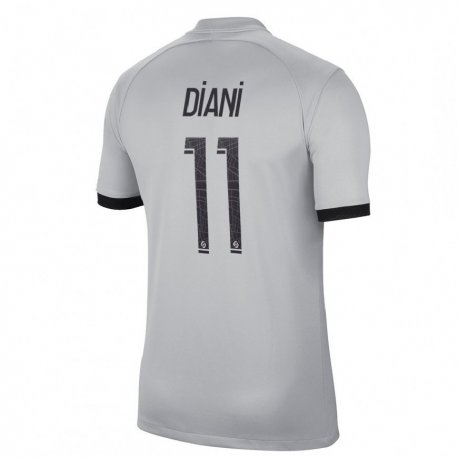 Kandiny Kinder Kadidiatou Diani #11 Grau Auswärtstrikot Trikot 2022/23 T-shirt