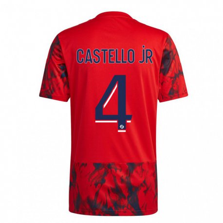 Kandiny Kinder Castello Lukeba #4 Roter Raum Auswärtstrikot Trikot 2022/23 T-shirt