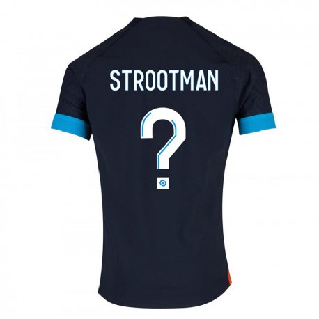 Kandiny Kinder Kevin Strootman #0 Schwarz Olympia Auswärtstrikot Trikot 2022/23 T-shirt