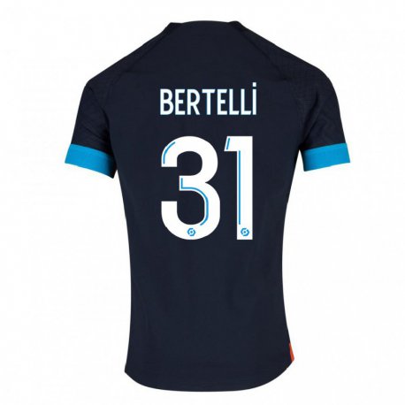 Kandiny Kinder Ugo Bertelli #31 Schwarz Olympia Auswärtstrikot Trikot 2022/23 T-shirt
