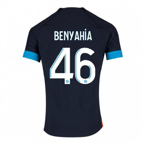 Kandiny Kinder Aylan Benyahia-tani #46 Schwarz Olympia Auswärtstrikot Trikot 2022/23 T-shirt