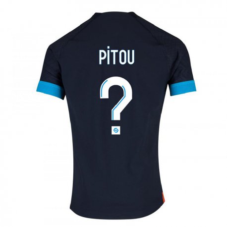 Kandiny Kinder Jonathan Pitou #0 Schwarz Olympia Auswärtstrikot Trikot 2022/23 T-shirt