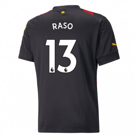Kandiny Kinder Hayley Raso #13 Schwarz Rot Auswärtstrikot Trikot 2022/23 T-shirt
