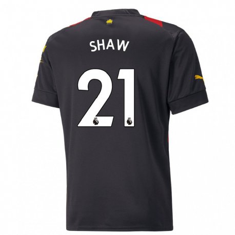 Kandiny Kinder Khadija Shaw #21 Schwarz Rot Auswärtstrikot Trikot 2022/23 T-shirt