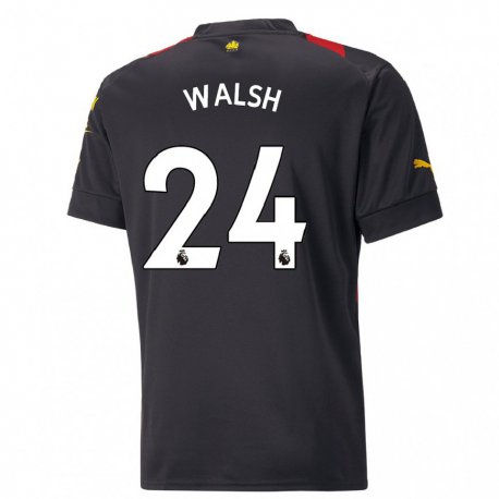 Kandiny Kinder Keira Walsh #24 Schwarz Rot Auswärtstrikot Trikot 2022/23 T-shirt