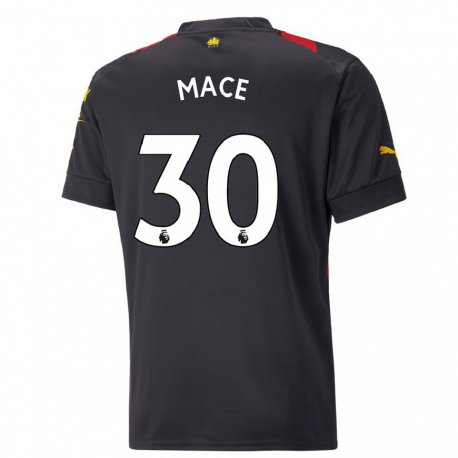 Kandiny Kinder Ruby Mace #30 Schwarz Rot Auswärtstrikot Trikot 2022/23 T-shirt