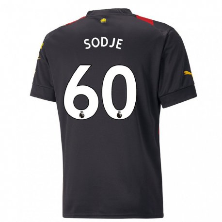 Kandiny Kinder Tai Sodje #60 Schwarz Rot Auswärtstrikot Trikot 2022/23 T-shirt