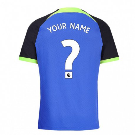 Kandiny Kinder Ihren Namen #0 Blau Grün Auswärtstrikot Trikot 2022/23 T-shirt