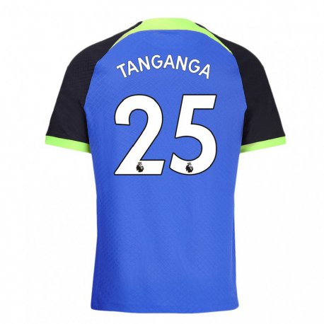 Kandiny Kinder Japhet Tanganga #25 Blau Grün Auswärtstrikot Trikot 2022/23 T-shirt