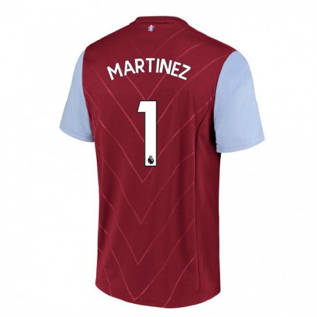 Kandiny Herren Emiliano Martinez #1 Wein Heimtrikot Trikot 2022/23 T-shirt