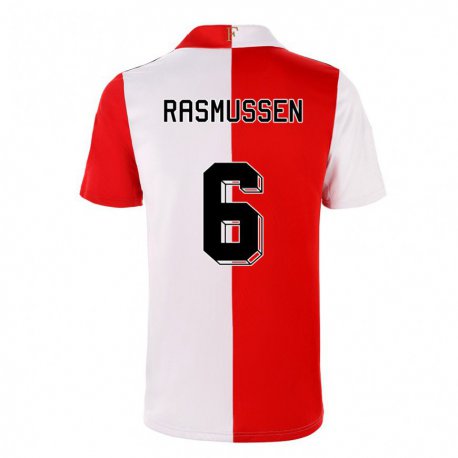 Kandiny Herren Jacob Rasmussen #6 Chili Weiß Heimtrikot Trikot 2022/23 T-shirt