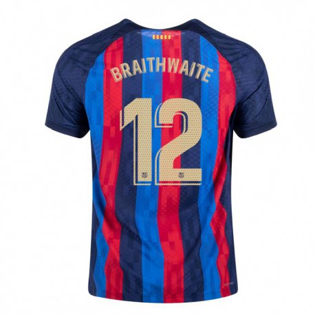 Kandiny Herren Martin Braithwaite #12 Blau Scharlach Heimtrikot Trikot 2022/23 T-Shirt