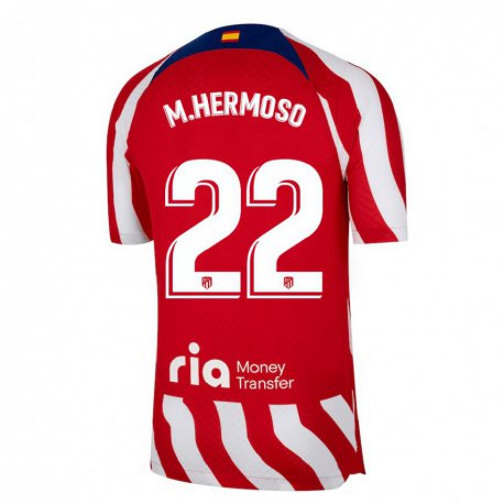 Kandiny Herren Mario Hermoso #22 Rot Weiß Blau Heimtrikot Trikot 2022/23 T-Shirt