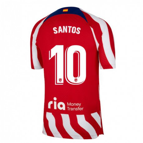 Kandiny Herren Leicy Santos #10 Rot Weiß Blau Heimtrikot Trikot 2022/23 T-shirt