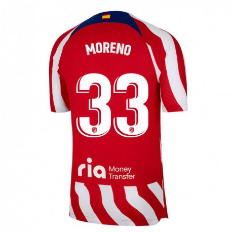 Kandiny Herren Alberto Moreno #33 Rot Weiß Blau Heimtrikot Trikot 2022/23 T-Shirt