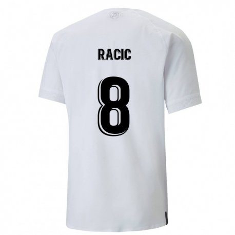 Kandiny Herren Uros Racic #8 Cremiges Weiß Heimtrikot Trikot 2022/23 T-shirt