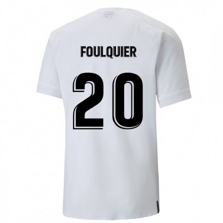 Kandiny Herren Dimitri Foulquier #20 Cremiges Weiß Heimtrikot Trikot 2022/23 T-shirt