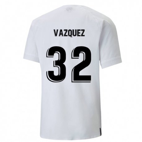 Kandiny Herren Jesus Vazquez #32 Cremiges Weiß Heimtrikot Trikot 2022/23 T-shirt