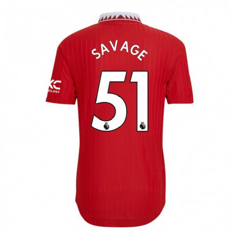 Kandiny Herren Charlie Savage #51 Rot Heimtrikot Trikot 2022/23 T-shirt