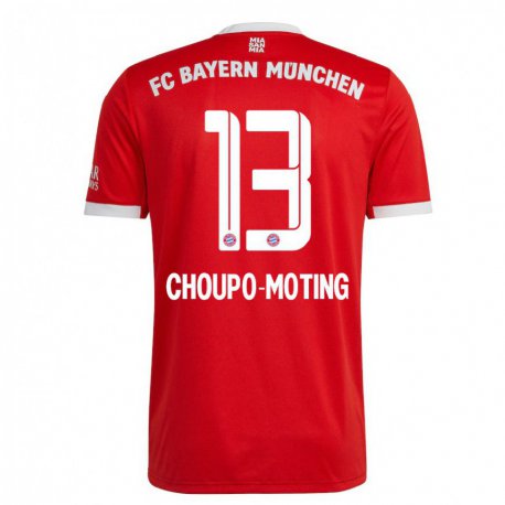 Kandiny Herren Eric Maxim Choupo-Moting #13 Neonrot Weiß Heimtrikot Trikot 2022/23 T-Shirt