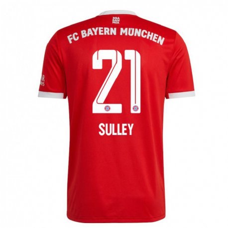 Kandiny Herren Williams Baffour Sulley #21 Neonrot Weiß Heimtrikot Trikot 2022/23 T-shirt