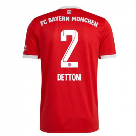 Kandiny Herren Grayson Dettoni #2 Neonrot Weiß Heimtrikot Trikot 2022/23 T-Shirt
