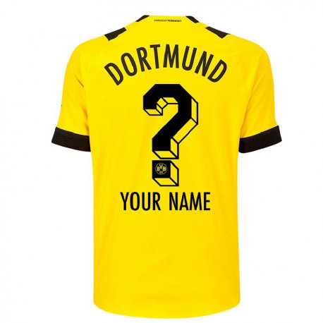 Kandiny Herren Ihren Namen #0 Gelb Heimtrikot Trikot 2022/23 T-shirt