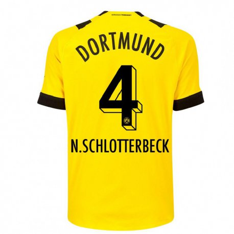 Kandiny Herren Nico Schlotterbeck #4 Gelb Heimtrikot Trikot 2022/23 T-Shirt