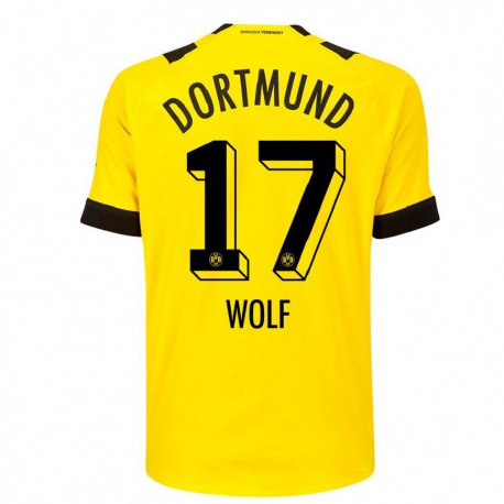 Kandiny Herren Marius Wolf #17 Gelb Heimtrikot Trikot 2022/23 T-Shirt
