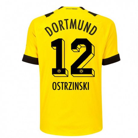 Kandiny Herren Silas Ostrzinski #12 Gelb Heimtrikot Trikot 2022/23 T-Shirt