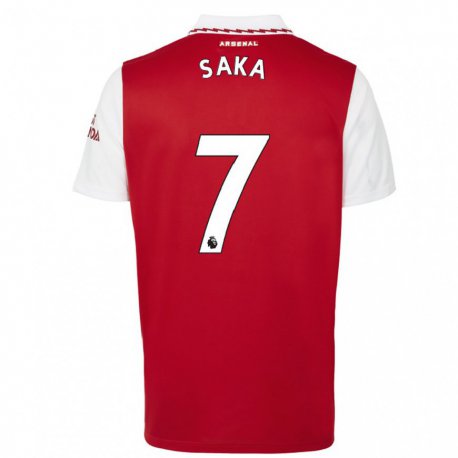 Kandiny Herren Bukayo Saka #7 Rot Weiß Heimtrikot Trikot 2022/23 T-shirt