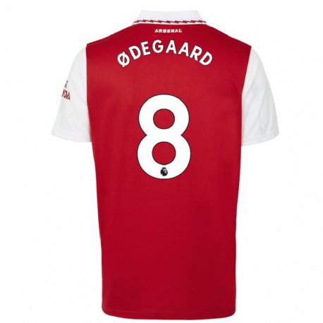 Kandiny Herren Martin Odegaard #8 Rot Weiß Heimtrikot Trikot 2022/23 T-shirt