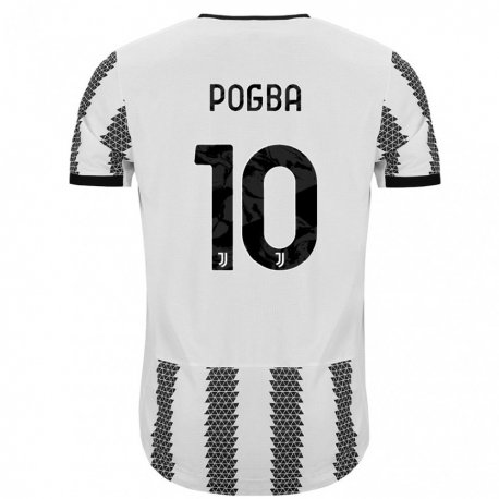 Kandiny Herren Paul Pogba #10 Weiß Schwarz Heimtrikot Trikot 2022/23 T-shirt