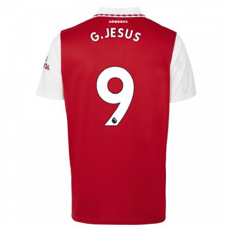 Kandiny Herren Gabriel Jesus #9 Rot Weiß Heimtrikot Trikot 2022/23 T-shirt