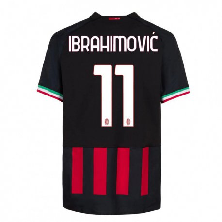 Kandiny Herren Zlatan Ibrahimovic #11 Schwarz Rot Heimtrikot Trikot 2022/23 T-Shirt