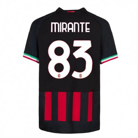 Kandiny Herren Antonio Mirante #83 Schwarz Rot Heimtrikot Trikot 2022/23 T-Shirt