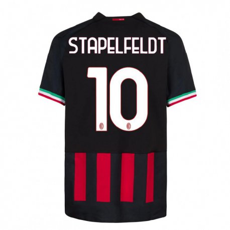 Kandiny Herren Nina Stapelfeldt #10 Schwarz Rot Heimtrikot Trikot 2022/23 T-Shirt