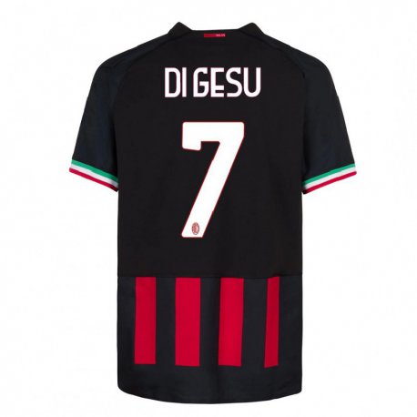 Kandiny Herren Enrico Di Gesu #7 Schwarz Rot Heimtrikot Trikot 2022/23 T-Shirt
