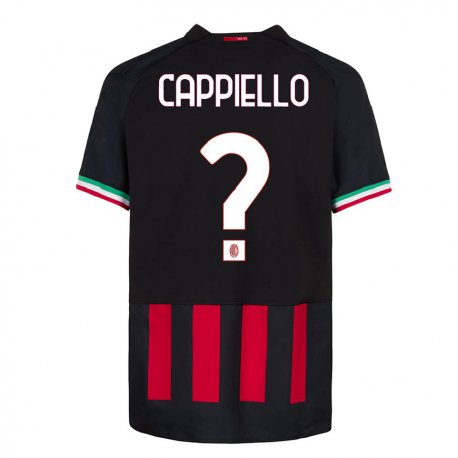 Kandiny Herren Flavio Cappiello #0 Schwarz Rot Heimtrikot Trikot 2022/23 T-shirt
